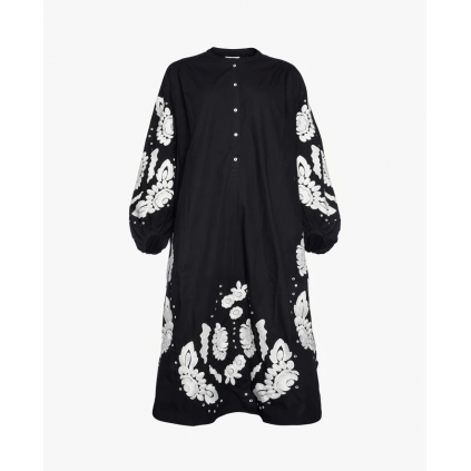 Rikke Organic Cotton Shirt Dress | Black/White swan