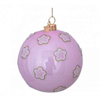 Bauble | Soft Pink Opal with Small White Flowers