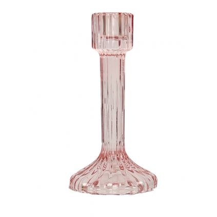 Spectacula Tall Glass Candle Holder | Seashell Pink