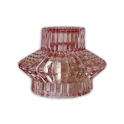 Spectacula Glass Candle Holder | Peach Beige