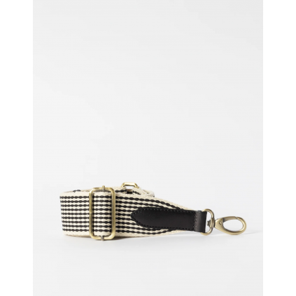 Checkered Webbing Strap | Classic Leather | Black