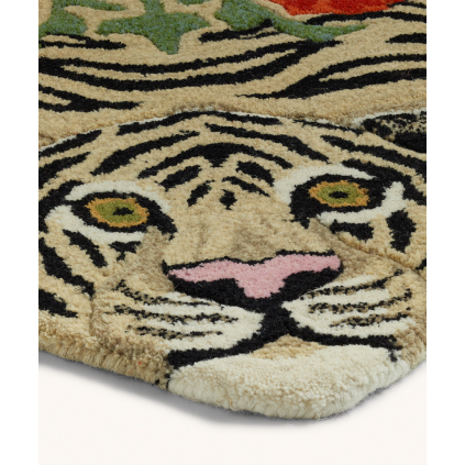 Floral White Tiger Rug | Large