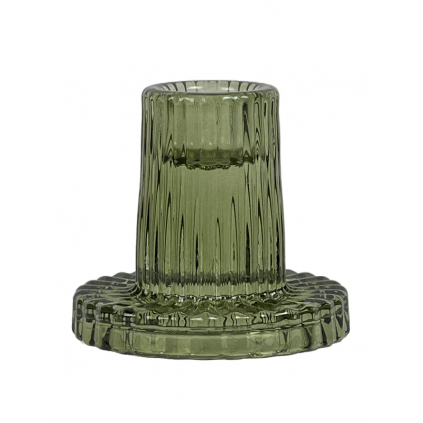 Spectacula Low Glass Candle Holder | Mosstone