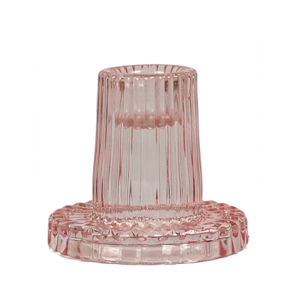 Spectacula Low Glass Candle holder | Seashell Pink