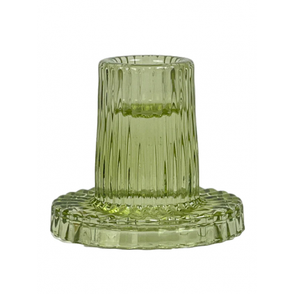 Spectacula Low Glass Candle holder | Dark Citron