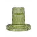 Spectacula Low Glass Candle holder | Dark Citron