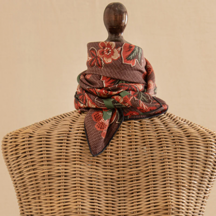 Small Classical Red Bloom Scarf