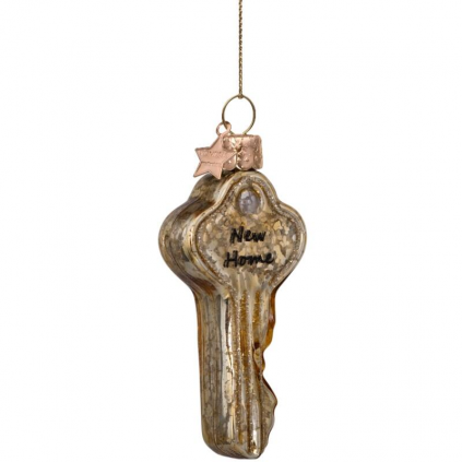 Ornament | Gold Crackle Key with New Home