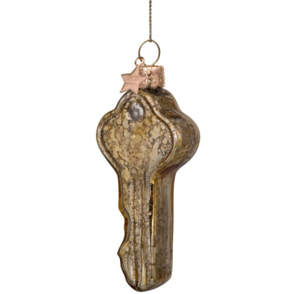 Ornament | Gold Crackle Key with New Home