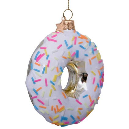 Ornament | White Donut With Sprinkles