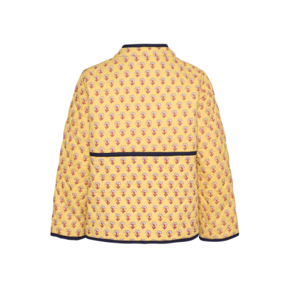 Adriane Quilted Cotton Jacket | Yellow Flower