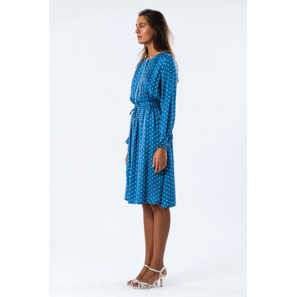 Fiona Midi Dress LS | Dot Print