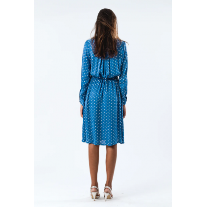 Fiona Midi Dress LS | Dot Print