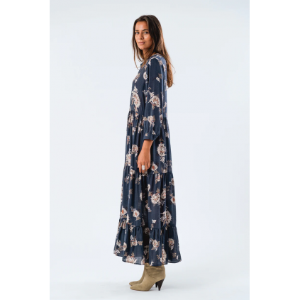 Nee Maxi Dress LS | Dark Blue