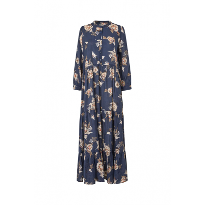 Nee Maxi Dress LS | Dark Blue