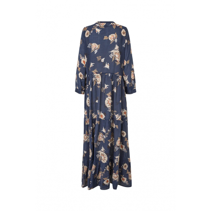 Nee Maxi Dress LS | Dark Blue