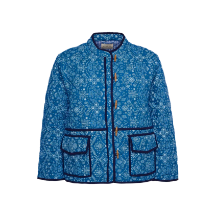 Adriane Quilted Cotton Jacket | Blue Flower