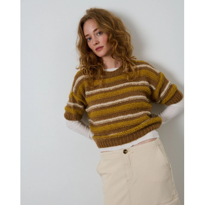 Pernille Striped Knit SS | Yellow Stripe